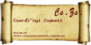 Cserényi Zsanett névjegykártya